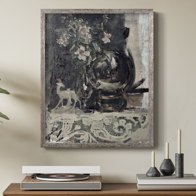 «Vintage Floral Print», reproduction encadrée en bois massif, H 11 po x l 9 po