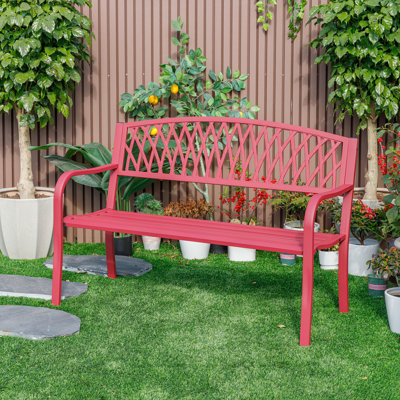 Steel and Cast Iron Garden Bench for Outdoor Serenity by Hi-Line Gift Ltd.