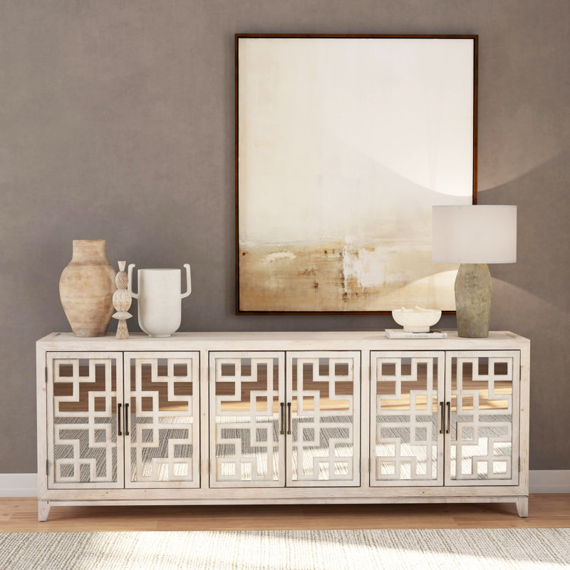 Arley Reclaimed Pine 6 Door Sideboard, Ivory