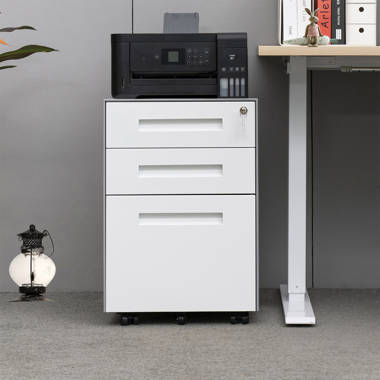 Mount-It! Three Drawer Cabinet for Under Desk with Wheels with