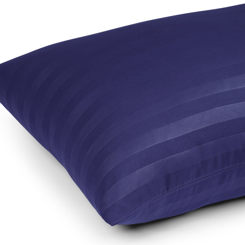 Microfiber Machine Tufted Stripe Pillow Cases- (Set of 2), Navy