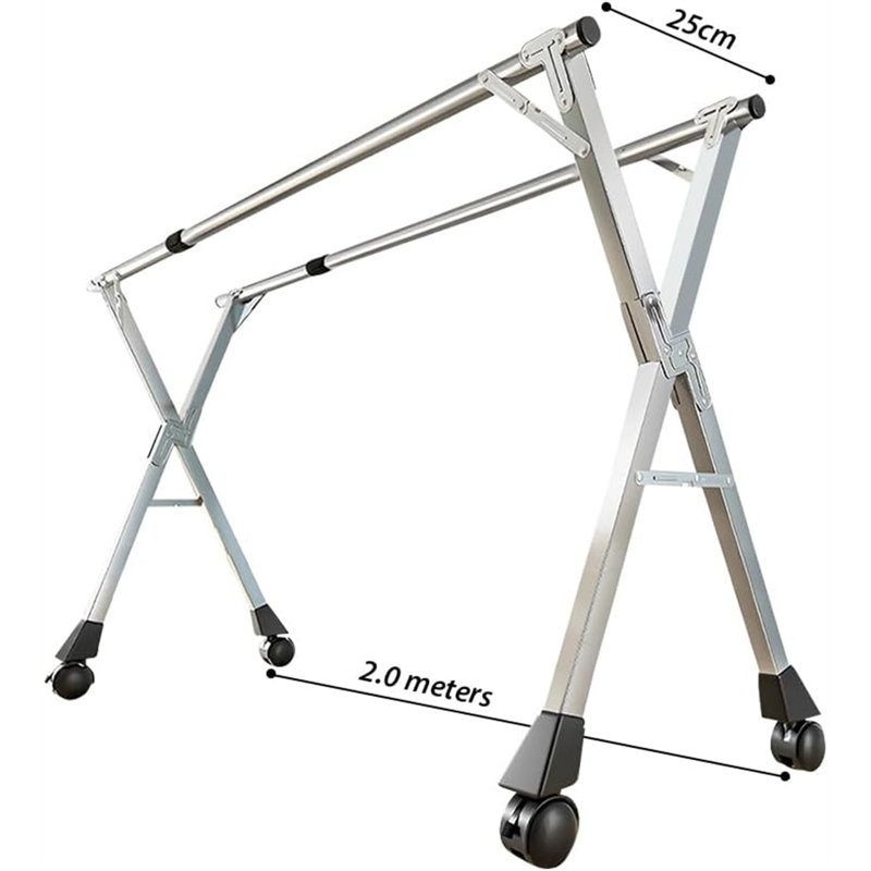 Séchoir à vêtements portatif sur pied - pliable avec roulettes