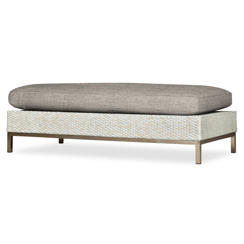 Elements Outdoor Ottoman, Demo Stone, Matte White