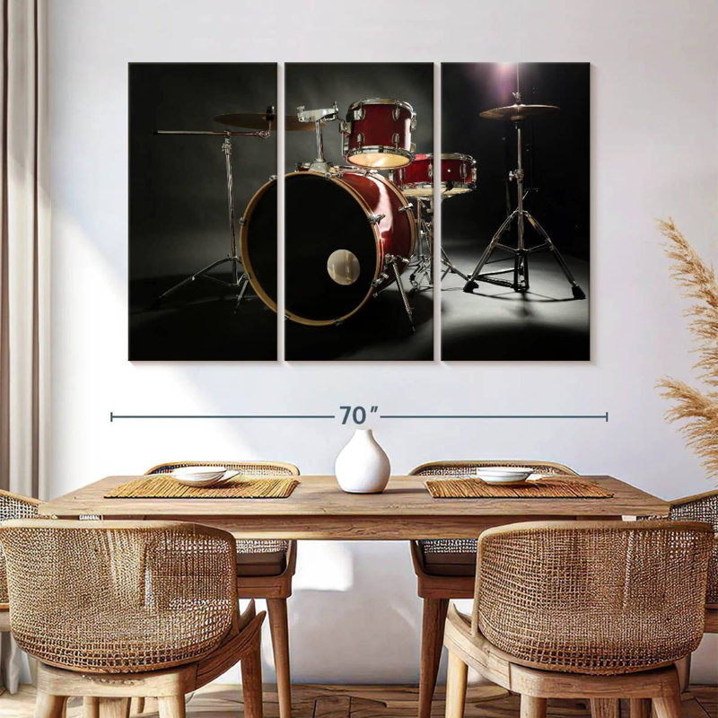 Abarca Red Drum Set, 42" H x 65" W