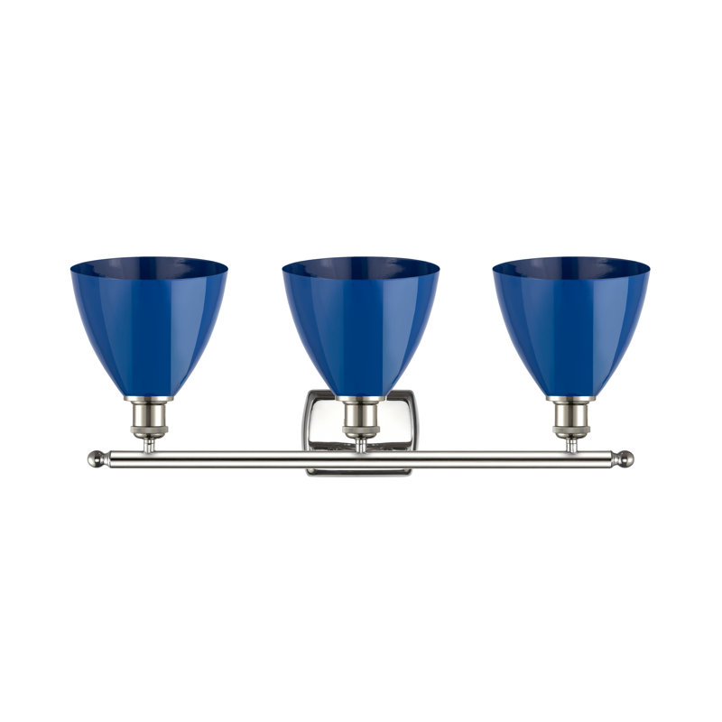 Amylee 3 - Light Dimmable Vanity Light, Blue, Polished Nickel