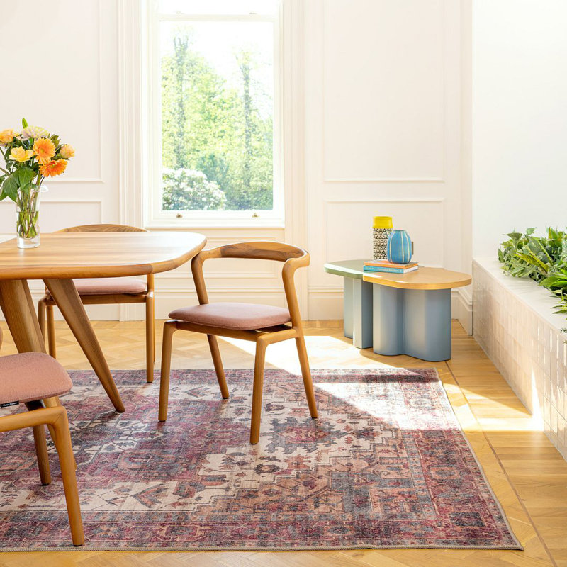 Vintage Look Washable Area Rug, Rectangle 80 x 150 cm