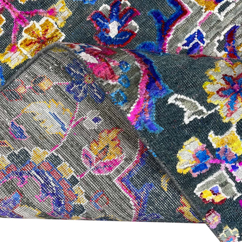 Wool Floral Area Rug, Runner 2'6" x 6'