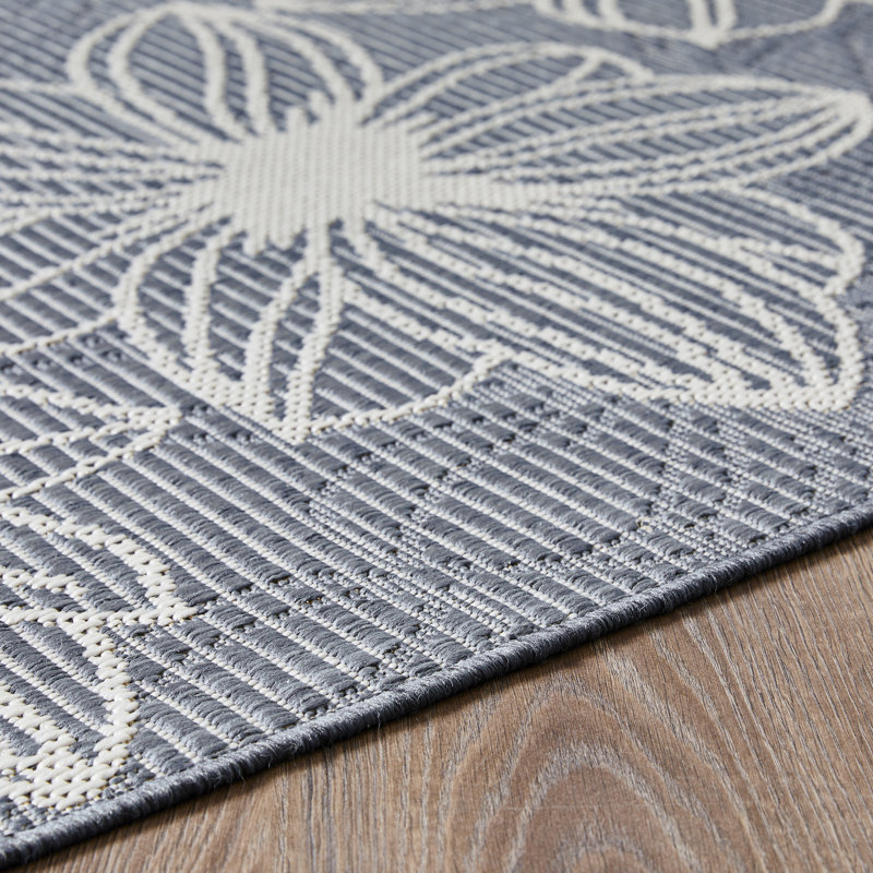 Tapis bleu Rosmunda Cerimia, Rectangle 6 pi 7 po x 9 pi 2 po