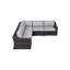 5 meubles de patio modulaires pour 4 adultes avec coussins confortables, entièrement assemblés, tissés à la main, structure en aluminium, conception ergonomique, fabrication de qualité commerciale et 5 pièces, sans assemblage requis