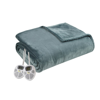 Très grande couverture chauffante bleu sarcelle très moelleuse avec 10 réglages de chaleur