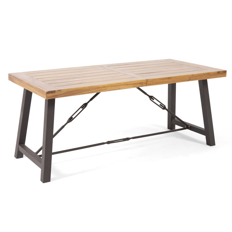 Haddie Rectangular Solid Wood Top Dining Table, Natural