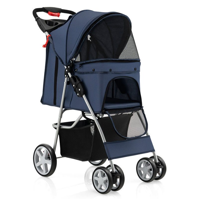 Foldable Pet Stroller, Navy
