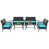 Structure noire / coussin turquoise