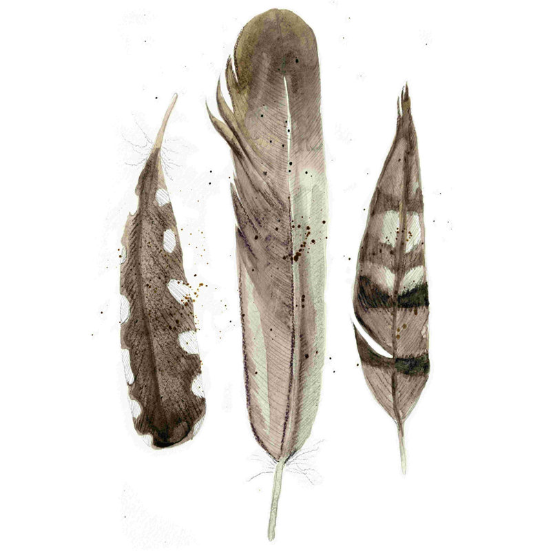 Earthtone Feathers II, H 18 po x l 12 po