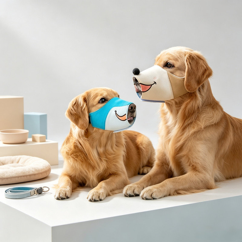 Douce caricature imprimée respirante anti-morsure pour chien