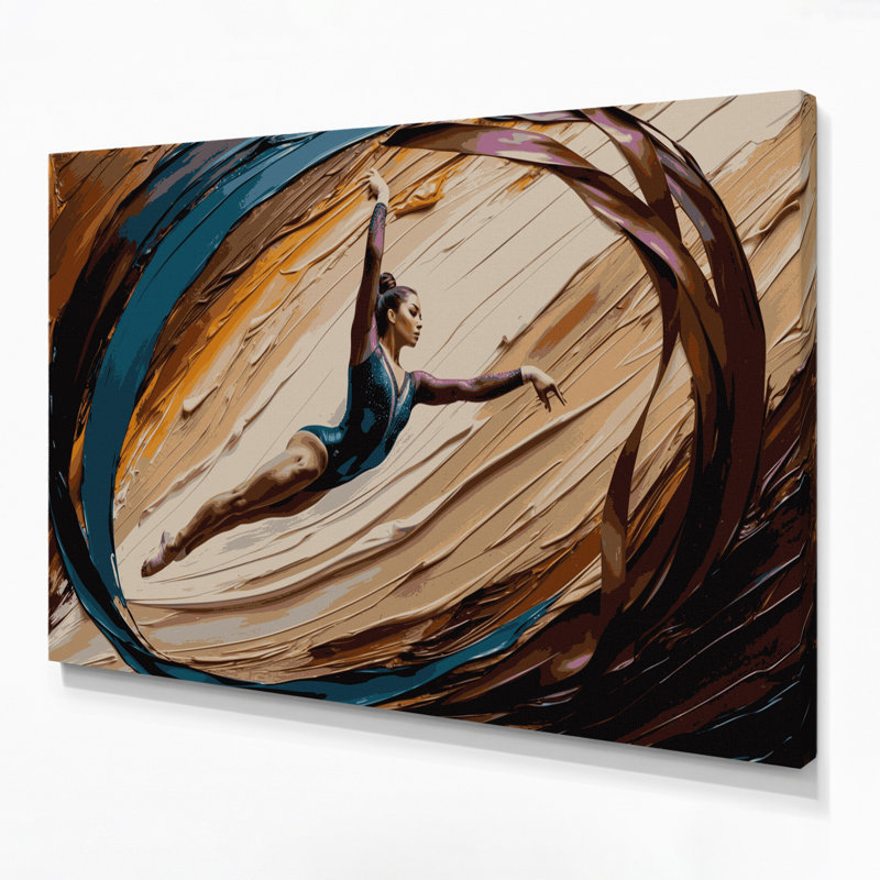 Art sportif sur toile brune, H 24 po x l 36 po