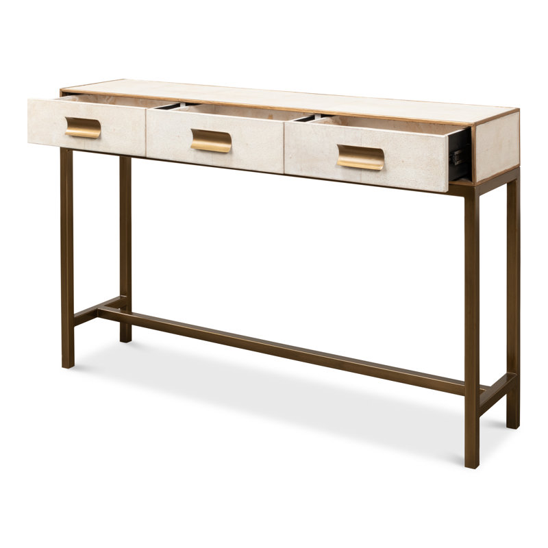 Shagreen 54'' W Console Table, Osprey White