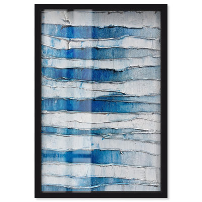 «Azure Furrows III Blue Art Shadowbox» par Art Remedy
