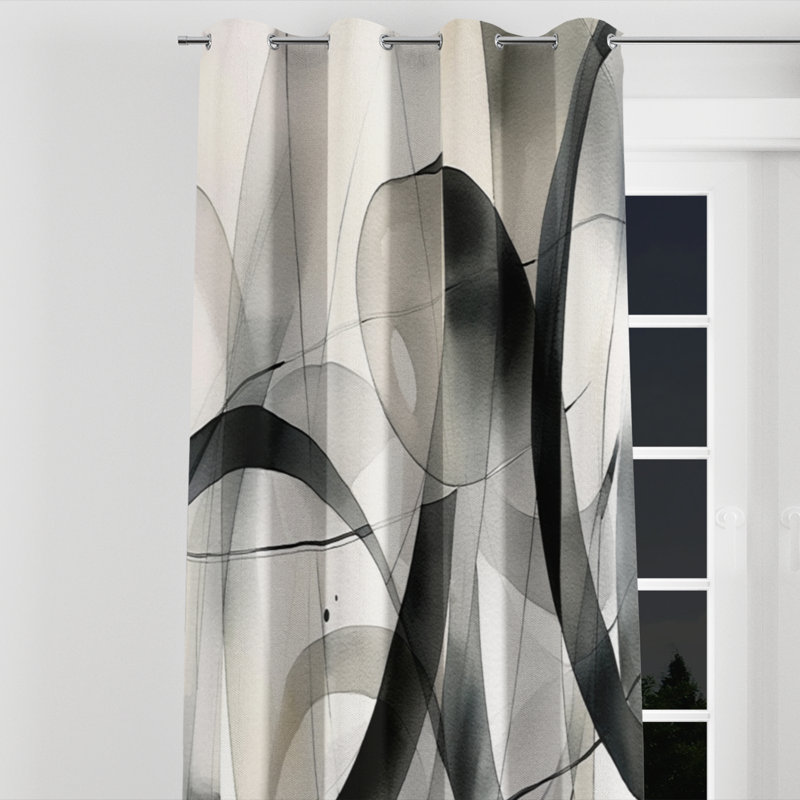 Ananth - Rideau à œillets moderne - Velours obscurcissant - 1 panneau, L 52 po x L 108 po, Œillets argentés
