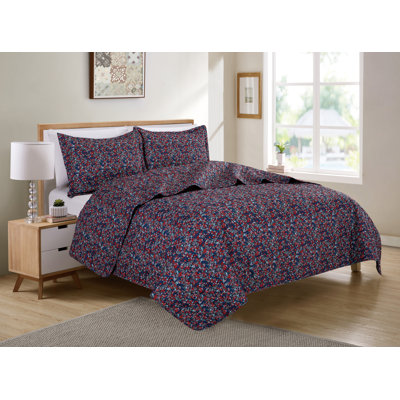 Polyester Satin Floral Quilt
