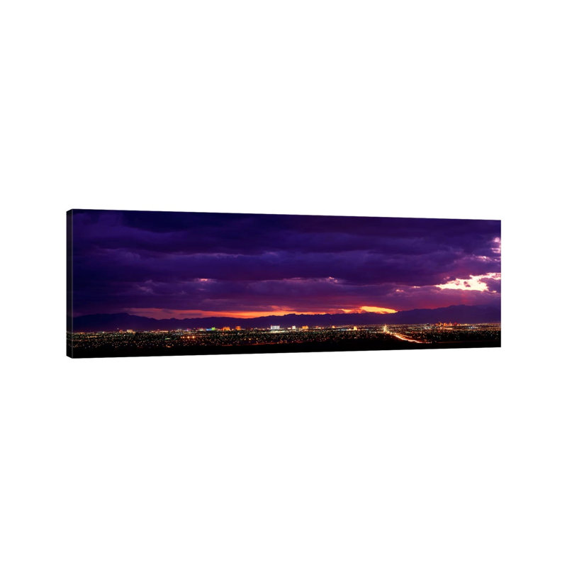 Storm, Las Vegas, Nevada, USA - Wrapped Canvas Panoramic Print, 30.48 cm H x 91.44 cm W x 1.91 cm D
