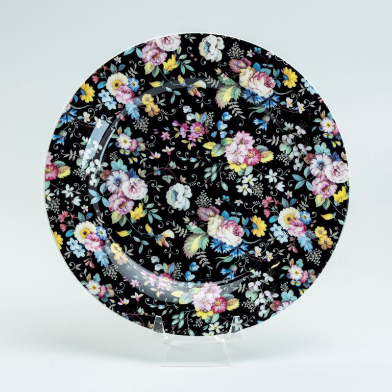 Petite assiette à dessert en porcelaine de Chine Petite Rose Chintz, ensemble de 4