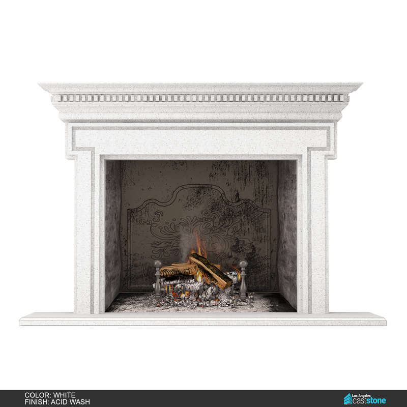 Saint Denis Fireplace Surround, Acid Wash White