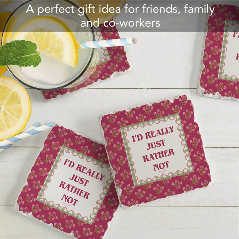 Thirstystone Rather Not 4-Pack Tumbled Tile Coasters