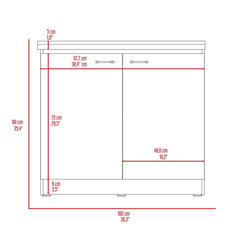 White 4-Door 2-piece Kitchen Set, Utility Sink Cabinet and Pantry Cabinet