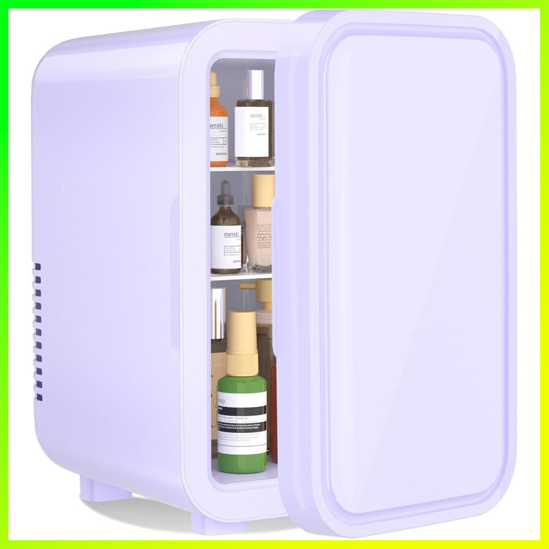 6L/8-Can Mini Fridge – Compact Thermoelectric Cooler & Warmer For Skincare, Bedroom, Office, Dorm, Or Car | 110V AC/12V DC Portable Cooling,6L