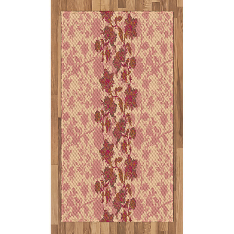 Floral High Density Long Fiber Poly Threads Decorative Area Rug Carpet, Rectangle 2'7" x 5'