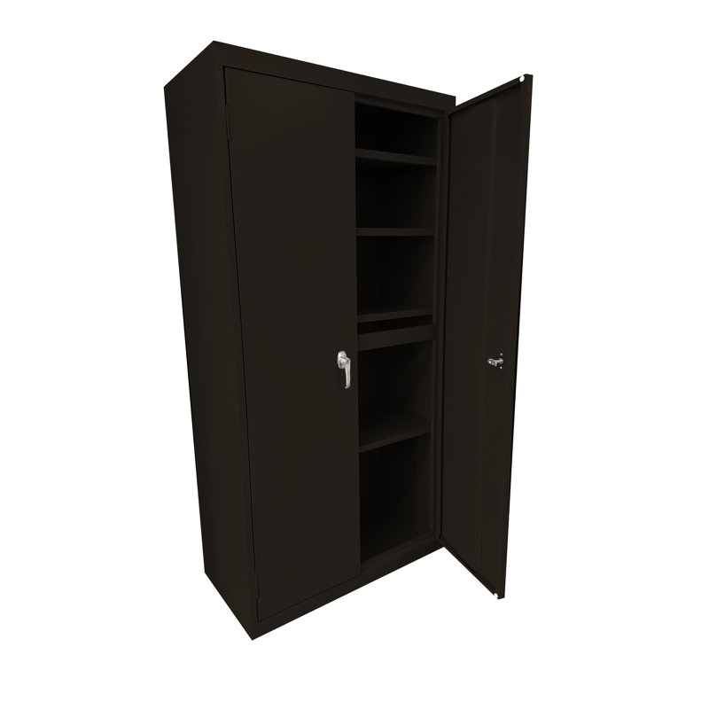 Jaylon Welded Steel Storage Cabinet - 36"Wx18"Dx78"H, Dove Gray