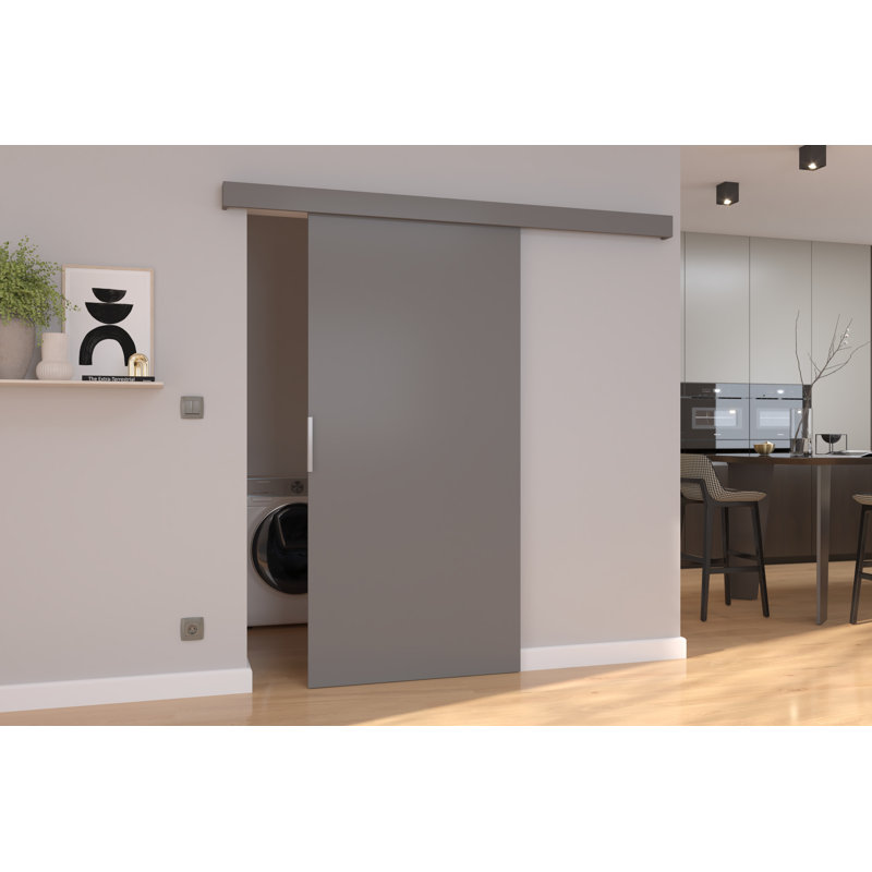 Lennen Sliding Door Prefinished, 205cm H x 106cm W x 1.6cm D, Wenge