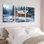 Ensemble de 3 toiles murales représentant un paysage de chalet d'hiver, pour la décoration du salon et de la chambre.