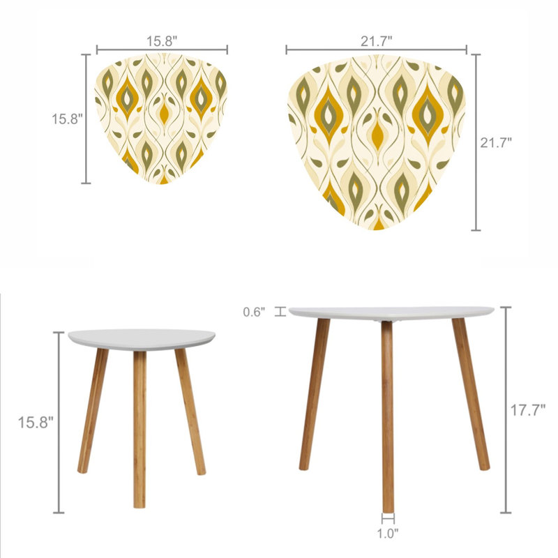 Ensemble de 2 tables basses gigognes Triangle