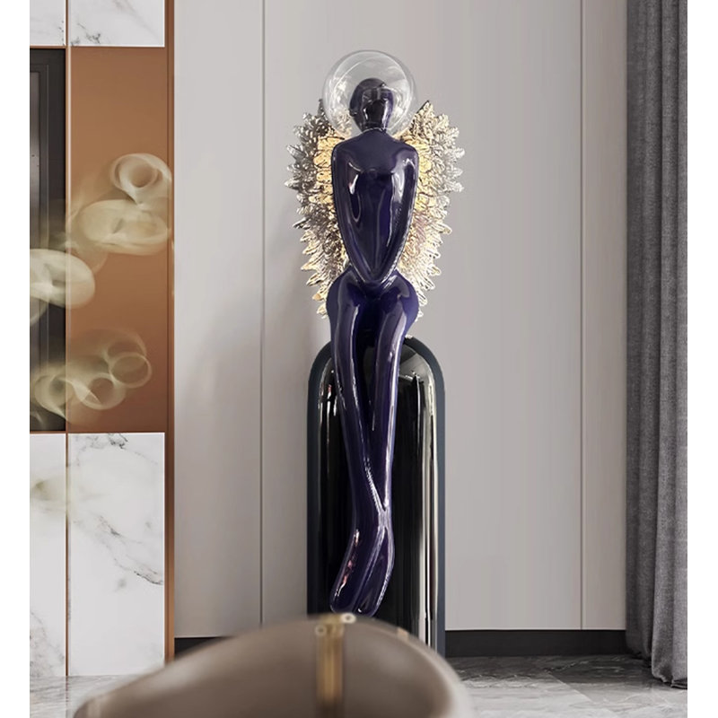 Figurine décorative moderne minimaliste en fibre de verre, H 39,37 po x l 13,39 po x P 18,9 po