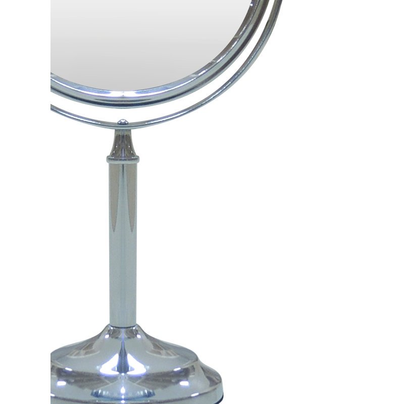 Miroir de maquillage / rasage autoportant, Nickel