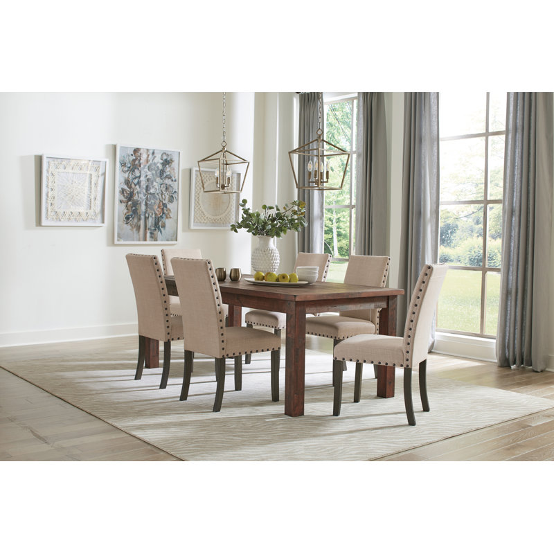 Galahad Solid Wood Dining Table, Rustic golden brown, Rustic golden brown