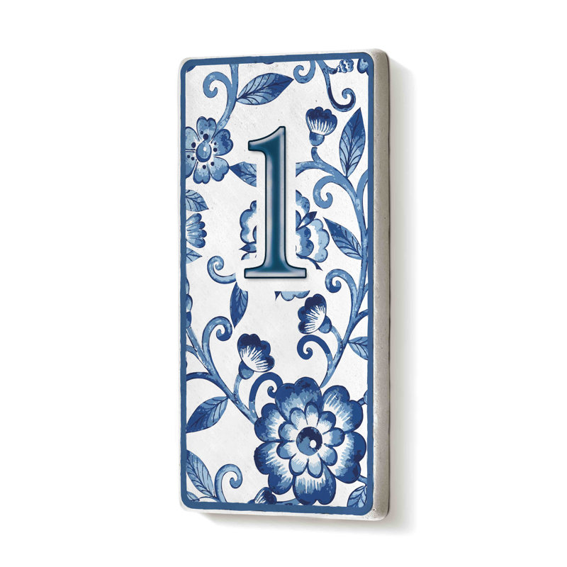 Evert 15cm H Ceramic Self-Adhesive House Number
