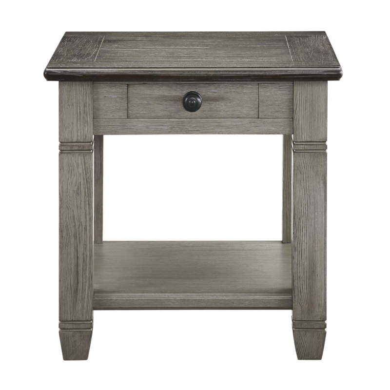 Table de bout Rosy Brown Finish Brown, Gris antique