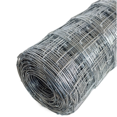 5ft x 328ft Silver Galvanized Field Fence 14Ga Steel Wire Farm Fence for Cattle Horses Sheep Deer Goat Protection 1 Piece