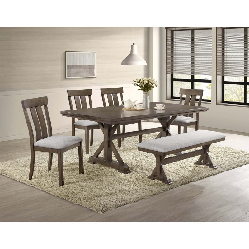Banc de salle à manger rembourré rustique avec finition en bois riche, parfait pour les meubles de salle à manger confortables et élégants