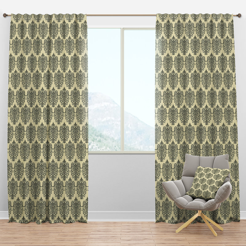 Panneau de rideau simple semi-diaphane avec passe-tringle Mid-Century Design III, l 52 po x L 120 po