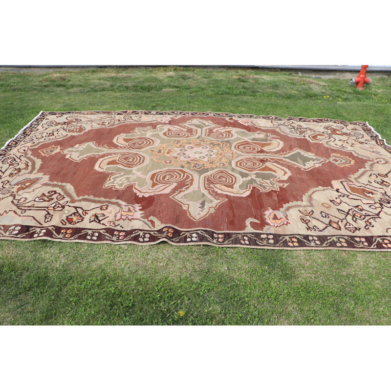 Vintage Oversized Turkish Oushak Bronze Rug for Oriental Style Kitchen Design