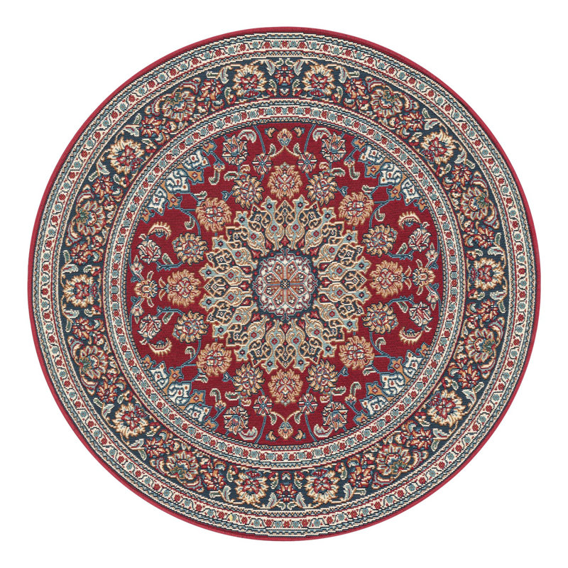 Indoor/Outdoor Traditional Area Rug, Round 4'1"