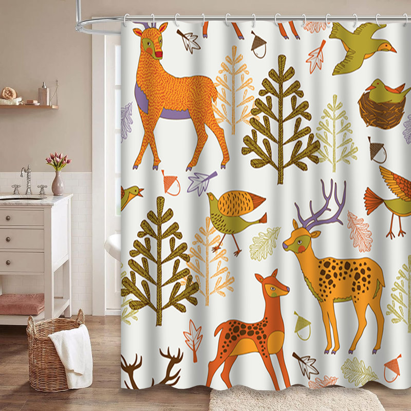 Rideau de douche avec 12 crochets Autumn, L 72 po x l 72 po