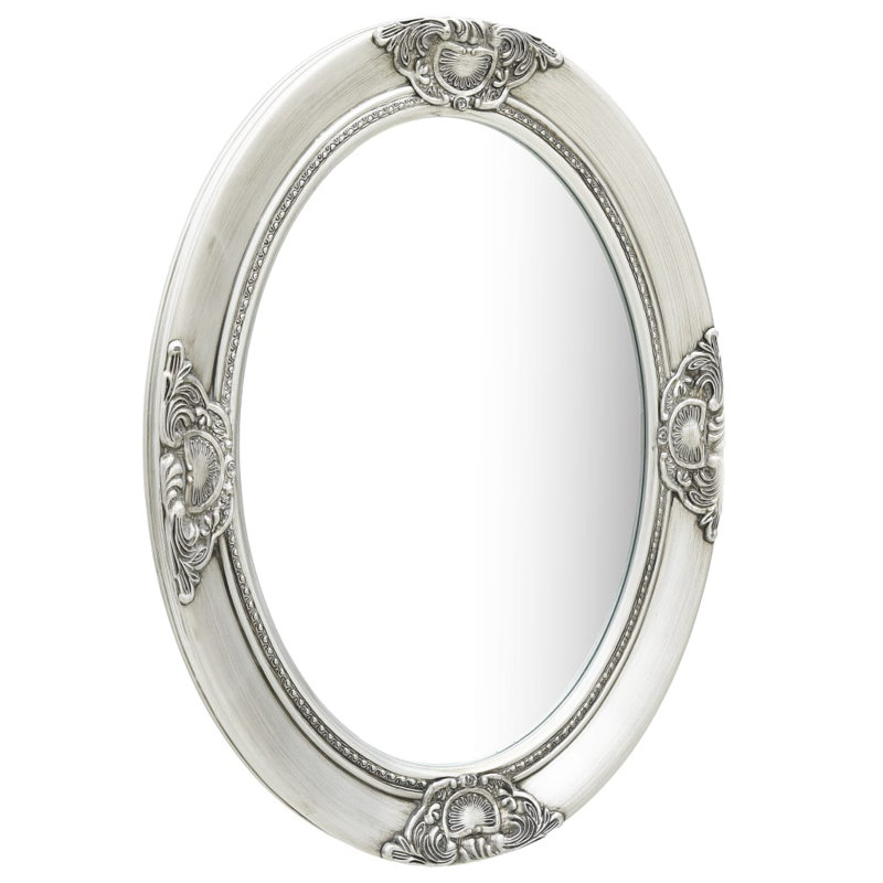 Wall Mirror Bathroom Mirror with Baroque Style Decorative Vanity Mirror, 19.7" x 27.6", Silver