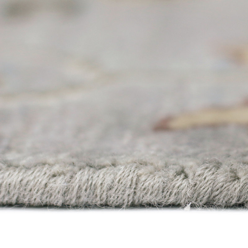 Bristol Hand Knotted Wool Floral Area Rug, Rectangle 8' x 10'