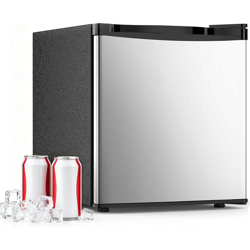  COWSAR 1.6 Cu.ft Mini Fridge, Compact Single Reversible Door Refrigerator, Adjustable Thermostat, Quiet, Energy Efficient for Office, Dorm, Bedroom, Apartment -Silver