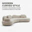 Canapé modulaire courbé de 128 po, canapé modulaire surdimensionné à 5 places et canapé modulaire surdimensionné avec coussins-219948401
